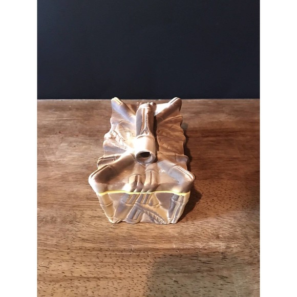 Miramar of California Bamboo Ceramic Tiki MCM Pottery Trinket Dish & Lid 1950's - Picture 3 of 11